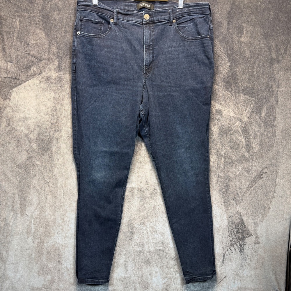 Express Legging Womens 18R Blue Denim Perfect Legging Slim High Rise Dark Wash
